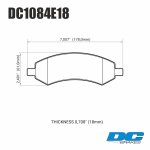 Колодки тормозные DC1084E18 DC Brakes RT.2, перед DODGE RAM 1500, DURANGO