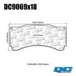 Колодки тормозные DC9069S18 DC Brakes R24 RACING AP RACING 9660; CP3905D54; 18 mm