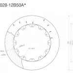 Ротор тормозного диска 330*28mm, DC Brakes DC33028-12B50A, крепеж под болты