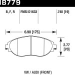 Колодки тормозные HB779Z.740 HAWK PC перед VW GOLF VII; Tiguan; A3 8V; Skoda Octavia, Kodiaq