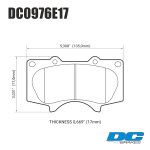 Колодки тормозные DC0976E17 DC Brakes RT.2, перед LEXUS GX460 / GX470;  Prado 150/120; PAJERO