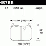 Колодки тормозные HB765U.664 HAWK DTC-70 BMW передние BMW M4 F82; M3 F80; M-Performance