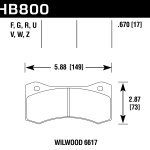 Колодки тормозные HB800G.670 HAWK DTC-60 Willwod 6617