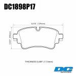 Колодки тормозные DC1898P17 DC brakes Street STR.S+, задн A4 B9; A5 F53; Q5 FYB; Q7 4MB; TOUAREG CR7