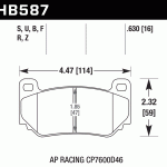 Колодки тормозные HB587D.630 HAWK ER-1 AP Racing CP7600D46; 16 mm