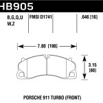 Колодки тормозные HB905D.646 HAWK ER-1 перед Porsche 911 991 Turbo; D=65mm