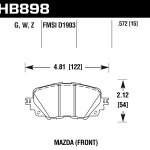 Колодки тормозные HB898W.572 DTC-30 Mazda MX-5 ND, Fiat 124 Spider передние (суппорт Nissin)