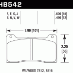 Колодки тормозные HB542D.600 HAWK ER-1 WILWOOD 7812 Wilwood DynaPro