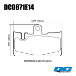 Колодки тормозные DC0871E14 DC Brakes RT.2 задние Toyota Celsior 4.3 UCF3; Lexus LS430 UCF30