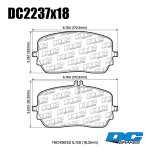 Колодки тормозные DC2237R18 DC Brakes Street HD+, перед MB GLE, GLS 167;