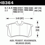 Колодки тормозные HB364D.587 HAWK ER-1 задние Renault Megane RS; VAG