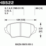 Колодки тормозные HB522D.565 HAWK ER-1 передние MAZDA MX-5 NC