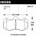 Колодки тормозные HB586D.660 HAWK ER-1 AP Racing CP7040, CP9040