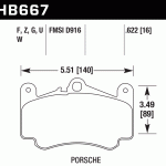 Колодки тормозные HB667D.622 HAWK ER-1 передние Porsche 911 996; 911 997