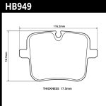 Колодки тормозные HB949Z.657 HAWK PC задние BMW M5 F90; X3 G01, X5 G05, X6 G06, X7 G07 M Performance