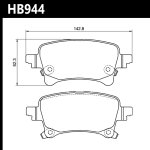 Колодки тормозные HB944Y.745 HAWK LTS задние Jeep Wrangler