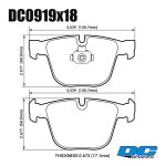 Колодки тормозные DC0919P17 DC Brakes STREET STR.S+,  задние BMW 5 (E60), M3 (E92), M5, (E63),