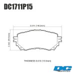 Колодки тормозные DC1711P15 DC brakes STREET STR.S+, перед Mazda 6 GJ 2012->