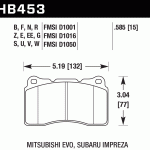 Колодки тормозные HB453D.585 HAWK ER-1 передние Lancer Evo V-X; SUBARU WRX STI; MEGAN RS; TESLA S, X