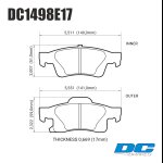 Колодки тормозные DC1498E17 DC Brakes RT.2 задние Jeep Grand Cherokee WK2/Dodge Durango 201