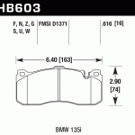 Колодки тормозные HB603D.616 HAWK ER-1 BMW 16 mm, BMW Performance