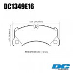 Колодки тормозные DC1349E16 DC Brakes RT.2, перед PORSCHE CAYENNE 9PA; PANAMERA 970; TOUAREG 7LA