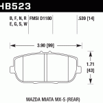 Колодки тормозные HB523D.539 HAWK ER-1 задние Mazda Miata MX-5 NC; ND; FIAT 124 SPIDER;