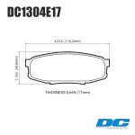 Колодки тормозные DC1304E17 DC Brakes RT.2 задние LEXUS LX570, LX450D, TOYOTA LC200 Tundra