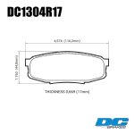 Колодки тормозные DC1304R17 DC brakes Street HD+, задние LEXUS LX570, LX450D, TOYOTA LC200 Tundra