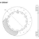 Ротор тормозного диска 379*34mm, DC Brakes DC37934-12R54A