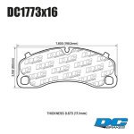 Колодки тормозные DC1773S16 DC Brakes R24 перед PORSCHE 911 (991) GT3; Cayman 718 GT4; D=62mm