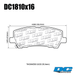 Колодки тормозные DC1810P16 DC brakes Street STR.S+,  задние Ford Mustang VI 2015->