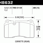 Колодки тормозные HB632D.586 HAWK ER-1 передние AUDI TT RS (8J);  EVO; WRX STI