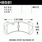 Колодки тормозные HB581D.660 HAWK ER-1 Brembo GT 6 поршней тип J, N