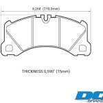 Колодки тормозные DC1577P15 DC Brakes Street STR.S+ перед  CAYENNE, PANAMERA, MACAN, TOUAREG