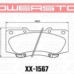 Колодки тормозные 17-1567 PowerStop Z17 передние TOYOTA HILUX 2005->