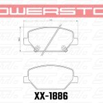 Колодки тормозные 23-1886 PowerStop Z23 передние CADILLAC XT4 2018-> ; CHEVROLET CAMARO 2015->