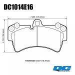 Колодки тормозные DC1014E16 DC Brakes RT.2, перед PORSCHE Cayenne (955) / Audi Q7 / VW Touareg