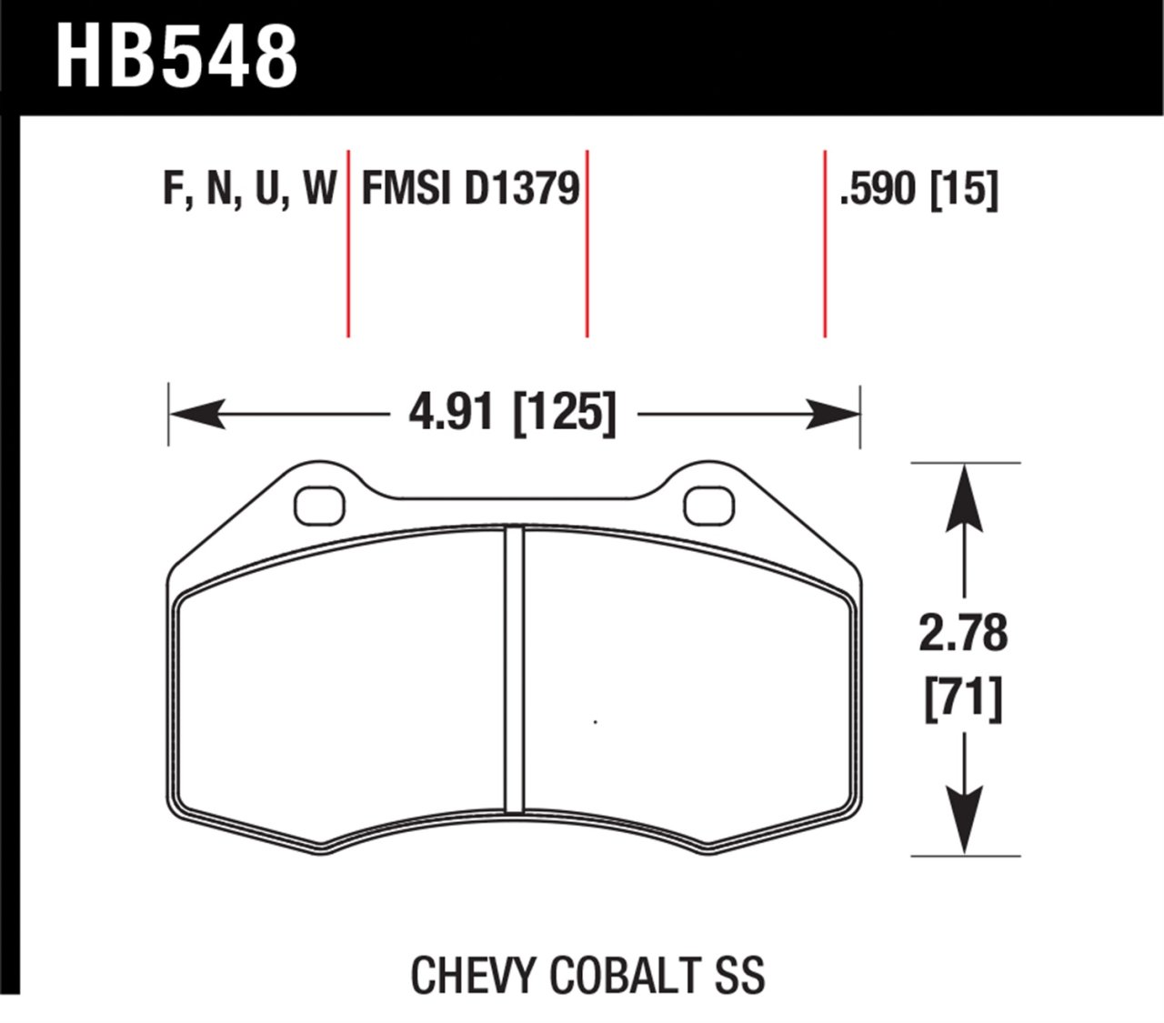 Колодки тормозные HB548G.510 HAWK DTC-60; Brembo Renault Clio3 RS; FIAT 124 SPIDER; Mazda MX5 N пере