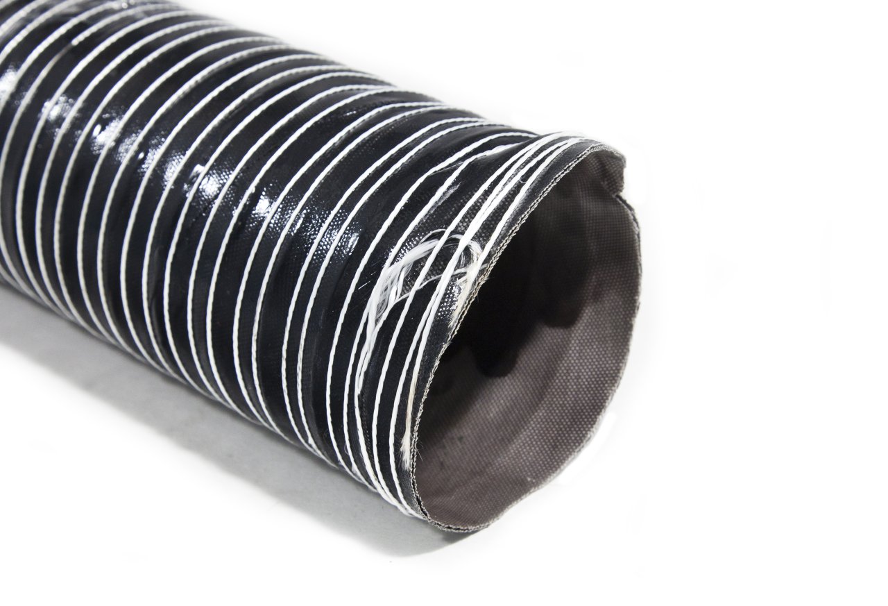 Воздуховод силиконовый, диаметр 51mm, до +255°С, цена за 1м, Thermal Division TDAD151B черный