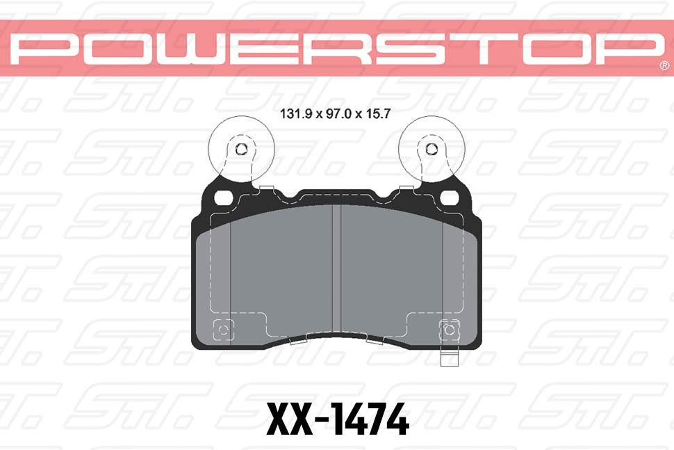 Колодки тормозные 26-1474 PowerStop Z26 перед TESLA S; Corvette 2014-> ; Camaro 2010->