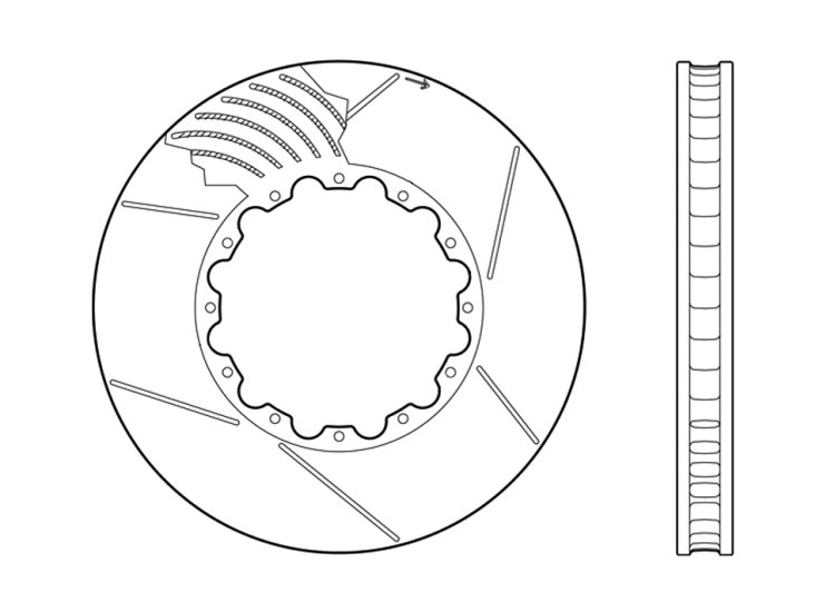 Ротор тормозного диска 406*35mm, Wilwood 160-8953-GTB, правый