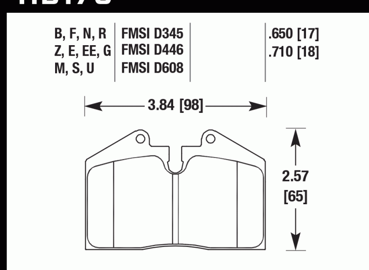 Колодки тормозные HB170D.650 HAWK ER-1