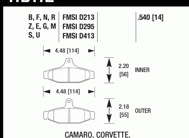 Колодки тормозные HB112D.540 HAWK ER-1