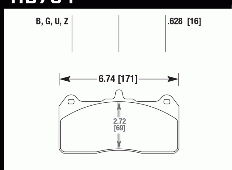 Колодки тормозные HB764G.628 HAWK DTC-60 AP Racing CP7555D70; Caliper CP8520 / CP8521 / CP8522