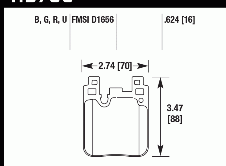 Колодки тормозные HB766D.624 HAWK ER-1 задн. BMW M4 F82, F32; M3 F80 F30; F20 F22 F87 M-Perfor
