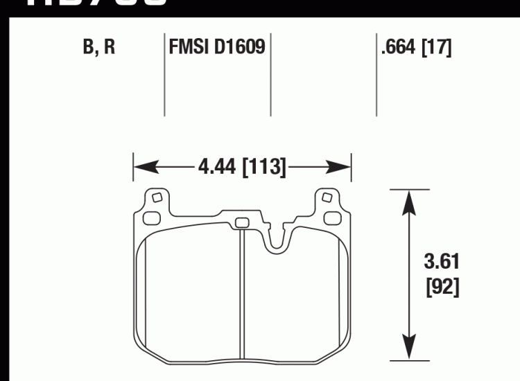Колодки тормозные HB765D.664 HAWK ER-1 BMW передние BMW M4 F82; M3 F80; M-Performance