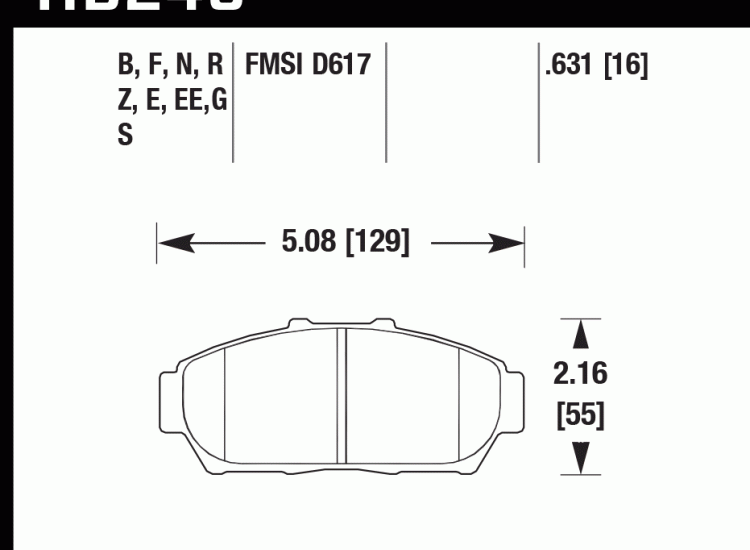 Колодки тормозные HB245D.631 HAWK ER-1