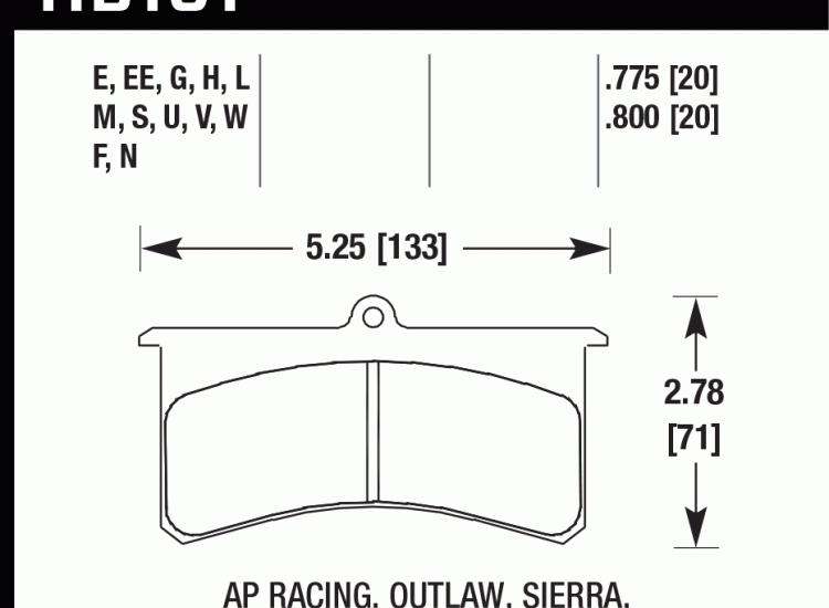 Колодки тормозные HB101D.800 HAWK ER-1