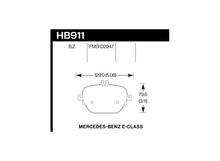 Колодки тормозные HB911B.654 Street 5.0 задние E63 AMG; E53 AMG; E43 AMG; E400; CLS53 AMG 2017->